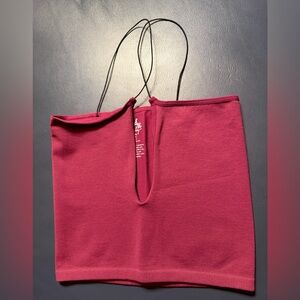 NWOT Free People Intimately Skinny Strap Deep V Brami in Burgundy Size XS/S